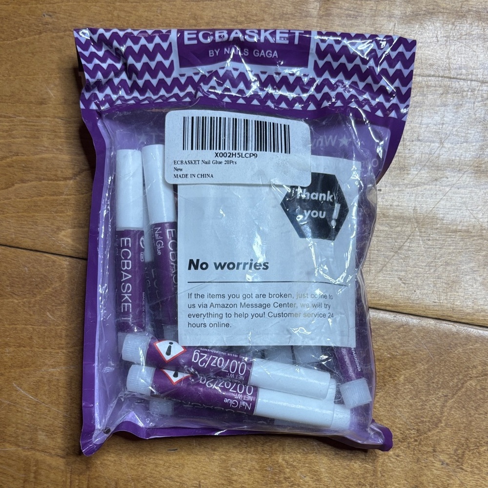 ECBASKET By Nails Gaga | 20 Tubes of Nail Glue | Salon Nail Maintenance NWT